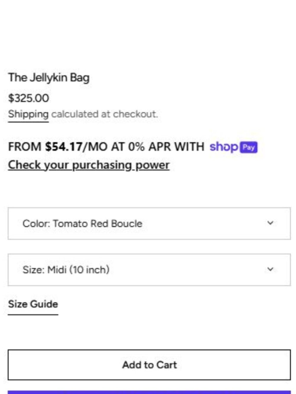 Jellykin Tomato Red Boucle Midi (10 Inch) Bag - Picture 10 of 11